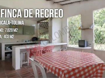 En venta casa campestre en Carmen de Apicalá con lote de 1.4 fanegadas.