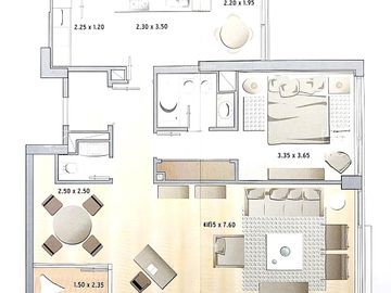 2 ambientes  - Le Parc Puerto Madero