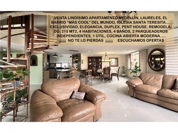 venta apartamento Medellin laureles santa teresita penthouse duplex lujo luxury moderno remodelado parque exclusivo elegante recibo menor valor escuch