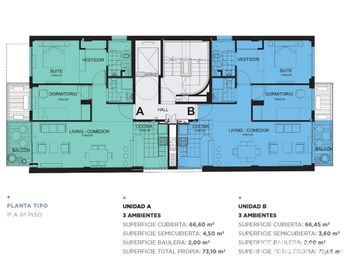 Departamento a estrenar 3 ambientes con balcón al contrafrente - Caballito