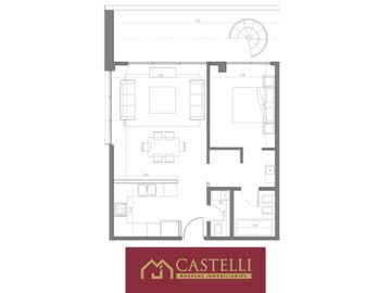 Departamento 2 Ambientes en Venta en Bosque Pilar