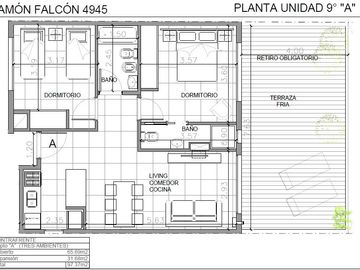 RAMÓN FALCÓN 4945 - 9º A: 3amb.    BALCÓN TERRAZA A ESTRENAR