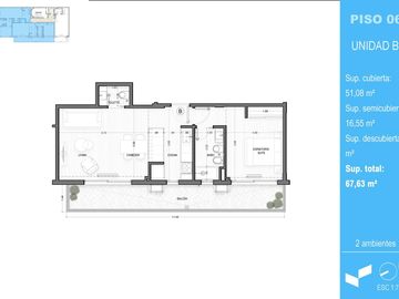 Departamento de 2 ambientes  - Belgrano