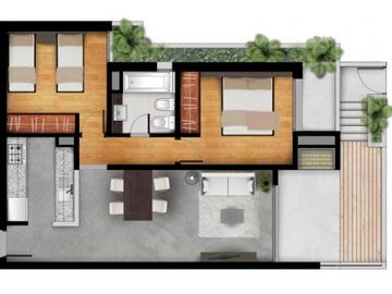Venta Funes Barrio Cerrado 8 Sauces - 2 Dormitorios Terraza Exclusiva - Cochera Estrenar