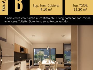 Mono Ambiente, Amenities, Seguridad. Semi Torre, Velboc Palermo.