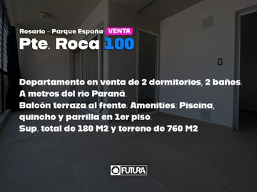 Departamento de dos dormitorios con amenities a una cuadra del rio.