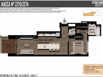 Unidades de 1 1/2 y 2 ambientes aptos profesionales