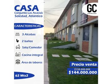Se vende casa en Conjunto Las Acacias / Soledad