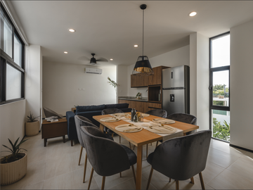Departamento en venta amueblado Mérida Yucatán, Trana Temozón Norte