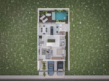 Vive en privada al norte de merida con lago artificial