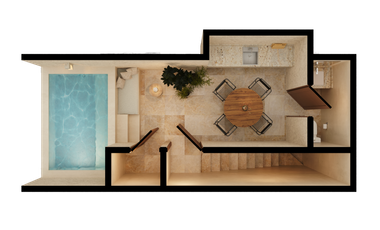Departamento(2R+R) en Venta en Pionera Apartments, Conkal