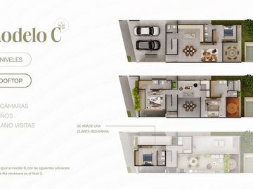 En Pre Venta Casa tipo Townhouse en Temozón Norte, Mérida, Yucatán (3 y 4 Rec)