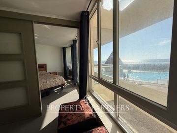 Acogedor departamento amoblado en condominio con vista al mar