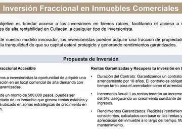 INVERSION FRACCIONAL EN INMUEBLES COMERCIALES, ISLA MUSALA CULIACAN