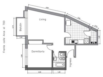 Venta Departamento de 2 ambientes en  Las Cañitas