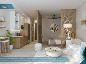 Departamento en La Veleta, Tulum, Quintana Roo CAEN-1066-De