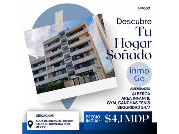 Estrena, Departamento Lujo Cancun Aqua, 4.1 MDP