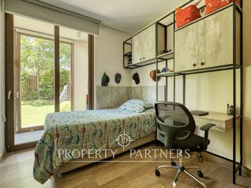 Exclusivo departamento N/O en primer piso con jardín y piscina, Hermanos Cabot
