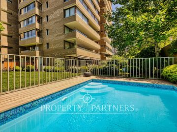 Exclusivo departamento N/O en primer piso con jardín y piscina, Hermanos Cabot