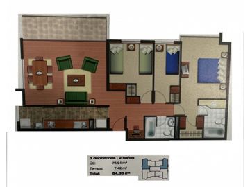 Departamento en Excelente Estado 3D 2B Metro Ñuñoa