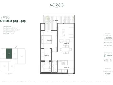 2 ambientes en venta en Villa Urquiza