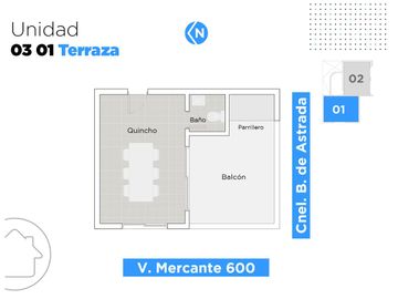 Departamento de 2 dormitorios en Barrio Arroyito