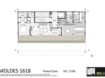 Departamento en Belgrano 1 ambiente  CACTUS MOLDES