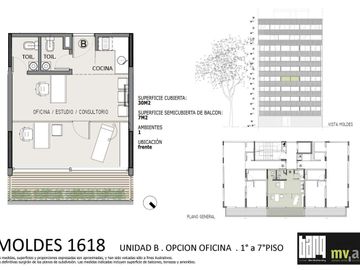 Departamento en Belgrano 1 ambiente  CACTUS MOLDES