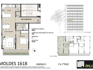 Departamento en Belgrano 1 ambiente  CACTUS MOLDES