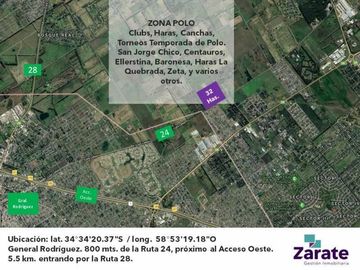 LOTE ZONA POLO - 32 hectáreas Gral. Rodríguez