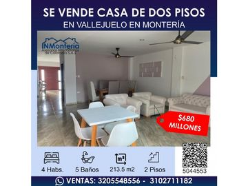 SE VENDE CASA DE DOS PISOS EN VALLEJUELO EN MONTERA