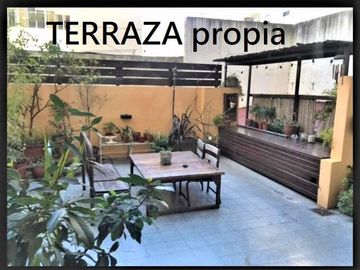 RETASADO! Terraza con departamento Venta - contrafr Luz y silencio en Barrio Norte