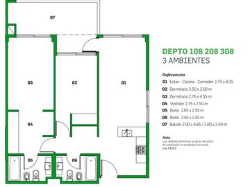 Venta departamento 3 ambientes en suite en Villa Urquiza a estrenar