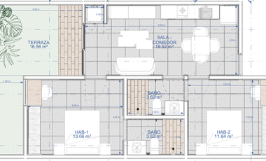 Departamento(2R) Amueblado en Venta en Alma Condos, Temozón Norte