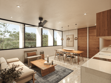 Venta de departamento con 2 recámaras en Canea, Temozón Norte
