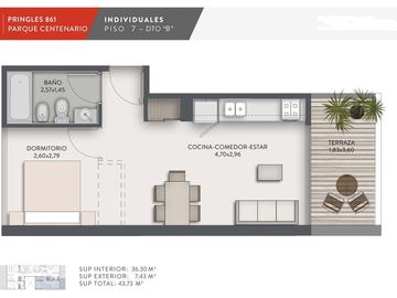 DEPARTAMENTO EN VENTA DE 2 AMBIENTES AL FRENTE EN ALMAGRO CON AMENITIES OPORTUNIDAD