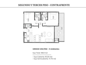 Departamento 3 ambientes en venta en Nuñez