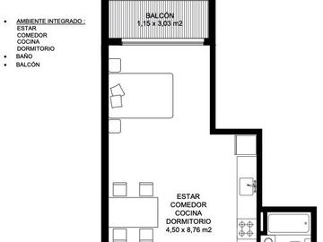 Dpto monoambiente divisible de 46 m2 a estrenar, ideal airbnb- San Telmo