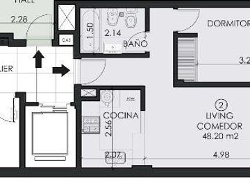 venta departamento 1 dormitorio lourdes