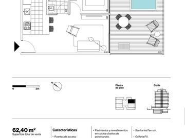 Departamento 2 ambientes - Palermo Hollywood