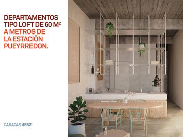 Departamento tipo LOFT con  balcón terraza, baño y toilette. Amenities en terraza!
