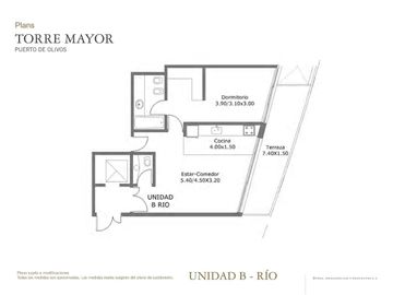Departamento - Olivos-Vias/Rio