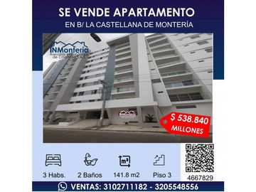 SE VENDE APARTAMENTO EN ZONA NORTE DE MONTERIA