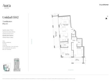 Proyecto Aura Olivos  Departamento 3 ambientes en pozo