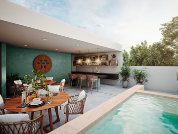 Departamento en venta Mérida Yucatán, Tenamera Jade Temozón Norte