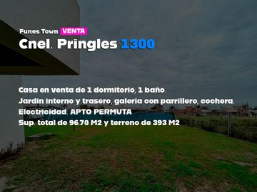 Casa de Diseño en venta, 1 Dormitorio Funes Town Coronel Pringles 1300
