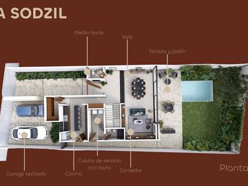En Venta Casa en el Fracc. Sodzil Norte de 3 recámaras