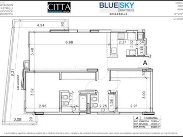 Venta departamento 3 ambientes en Olivos
