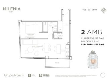 2 ambientes en venta en Palermo