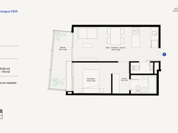 Departamento - Venta 3 ambientes con baulera -Palermo